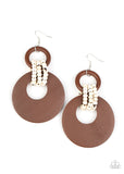 Beach Day Drama - Brown Earrings – Paparazzi Accessories