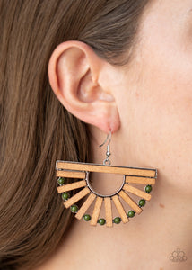 Wooden Wonderland - Green Earrings – Paparazzi Accessories
