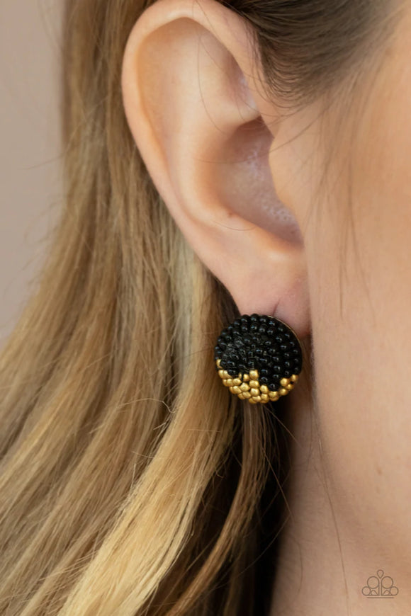 As Happy As Can BEAD - Black Earrings – Paparazzi Accessories