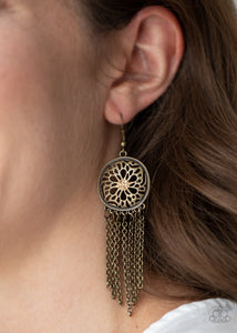 Blissfully Botanical - Brass Earrings – Paparazzi Accessories