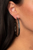 TREAD All About It - Black Earrings – Paparazzi Accessories