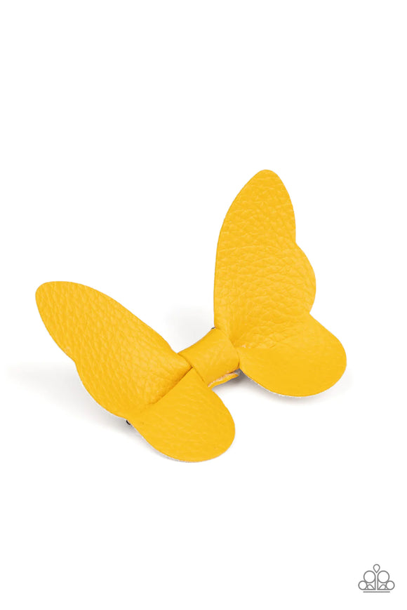 Butterfly Oasis - Yellow Hairclip – Paparazzi Accessories