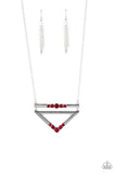 Triangulated Twinkle - Red  Necklace – Paparazzi Accessories