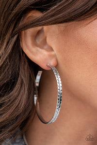 TREAD All About It - Silver Earrings – Paparazzi Accessories