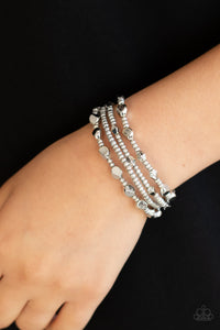 Fashionably Faceted - Silver Bracelet – Paparazzi Accessories