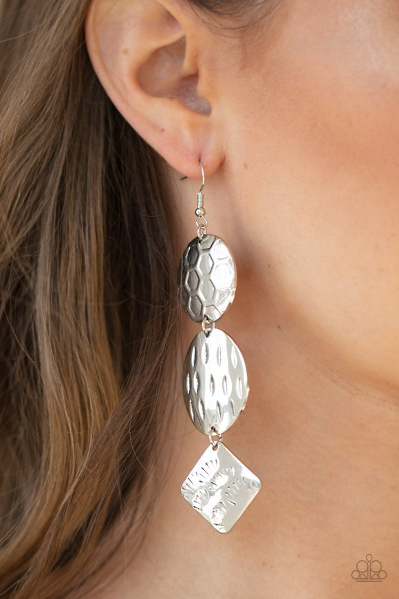Mixed Movement - Silver Earrings – Paparazzi Accessories