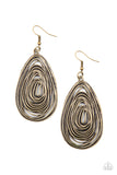 Rural Ripples - Brass Earrings - Paparazzi Accessories