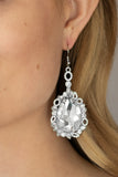 Royal Recognition - White Earrings – Paparazzi Accessories