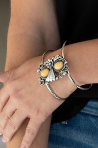 Mojave Flower Girl - Yellow Bracelet - Paparazzi Accessories