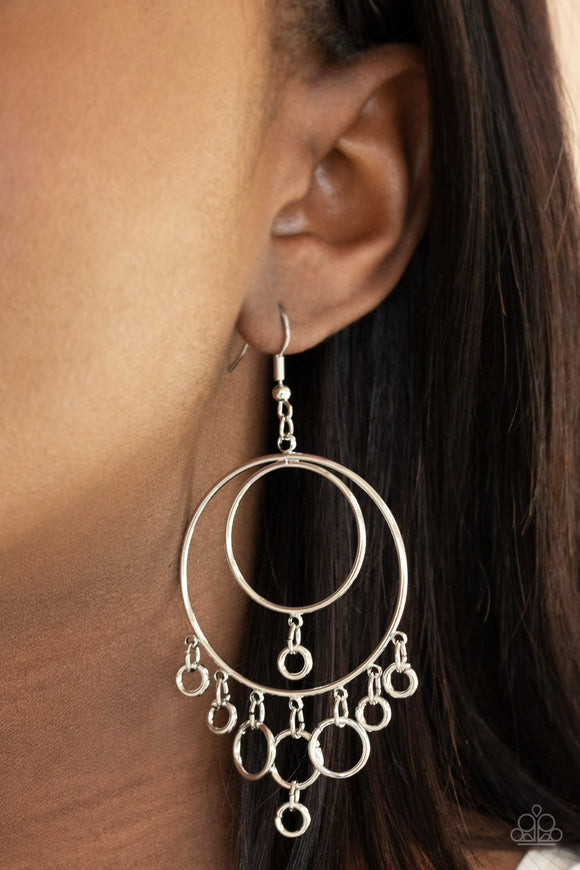 Roundabout Radiance - Silver Earrings – Paparazzi Accessories
