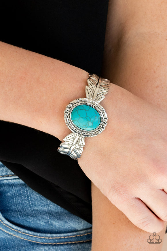 Western Wings - Blue Turquoise Bracelet – Paparazzi Accessories