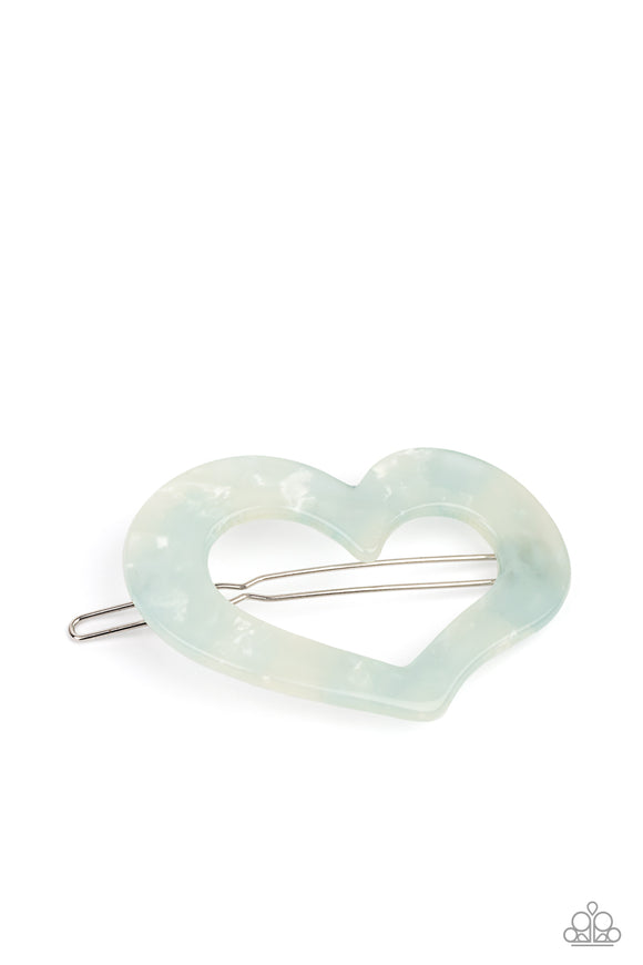 HEART Not to Love - Blue Hairclip - Paparazzi Accessories
