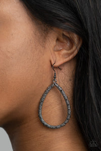 Standout Sparkle - Black Gunmetal Earrings – Paparazzi Accessories