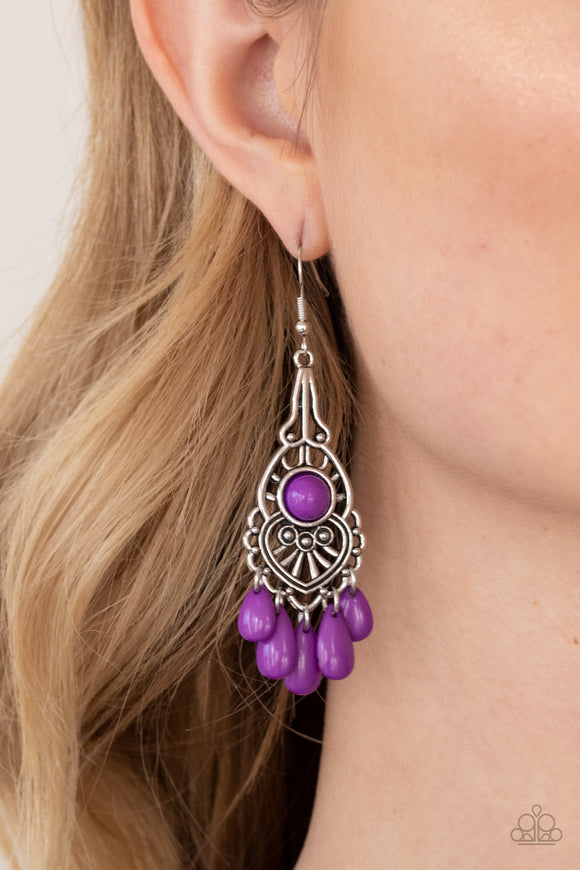 Fruity Tropics - Purple Earrings – Paparazzi Accessories