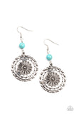 Flowering Frontiers - Blue Earrings - Paparazzi Accessories