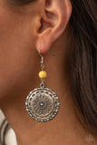 Flowering Frontiers  - Yellow Earrings – Paparazzi Accessories
