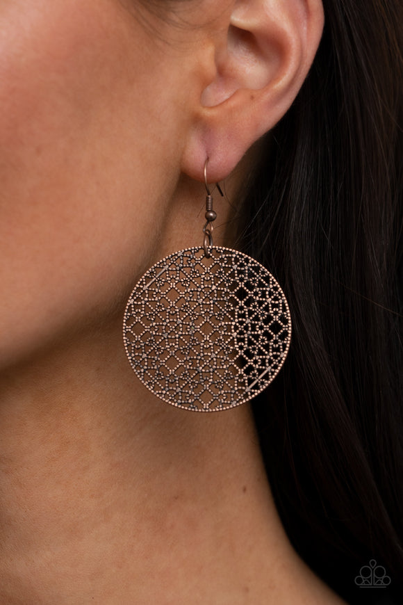 Metallic Mosaic - Copper Earrings – Paparazzi Accessories