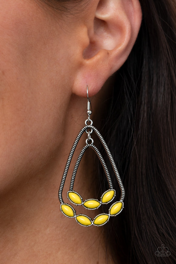 Summer Staycation - Yellow Earrings – Paparazzi Accessories