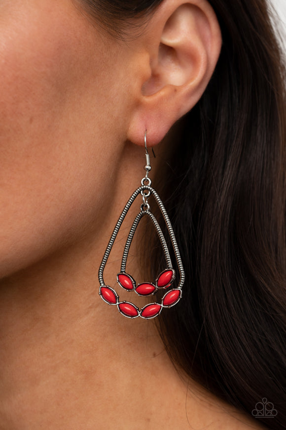Summer Staycation - Red Earrings – Paparazzi Accessories