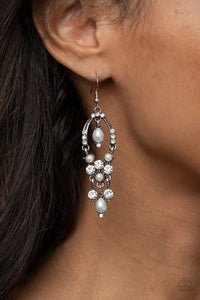 Back In The Spotlight - White Earrings – Paparazzi Accessories