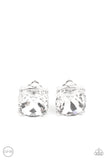 Bombshell Brilliance - White Earrings – Paparazzi Accessories