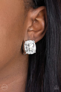 Bombshell Brilliance - White Earrings – Paparazzi Accessories