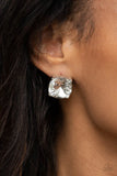 Royalty High - White Earrings – Paparazzi Accessories