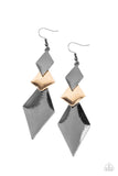 Danger Ahead - Gunmetal and Gold Earrings – Paparazzi Accessories