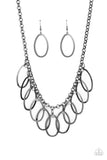Double OVAL-time - Black Necklace – Paparazzi Accessories