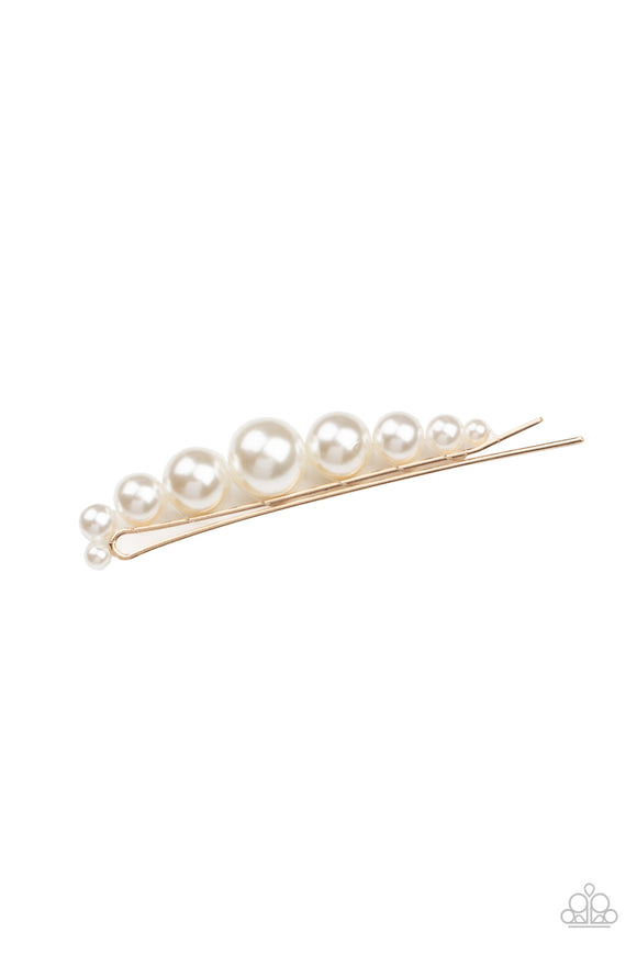 Elegantly Efficient - Gold Hairclip – Paparazzi Accessories