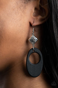 Retro Reveal - Black Earrings – Paparazzi Accessories
