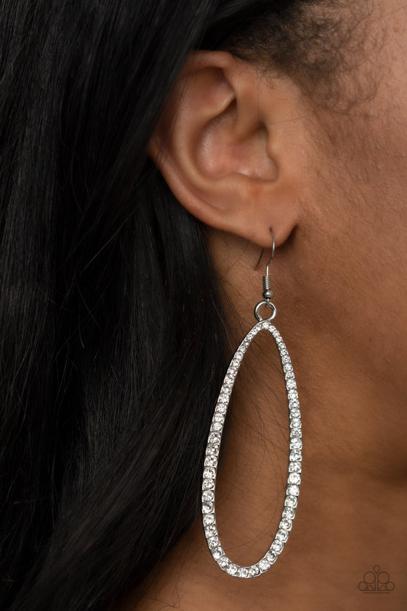 Dazzling Decorum - White Earrings – Paparazzi Accessories