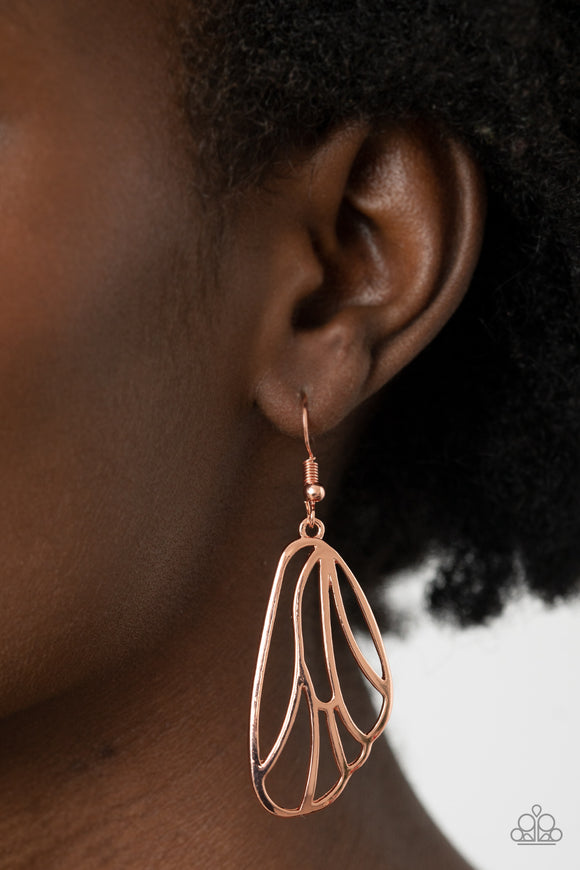 Turn Into A Butterfly - Copper Earrings – Paparazzi Accessories