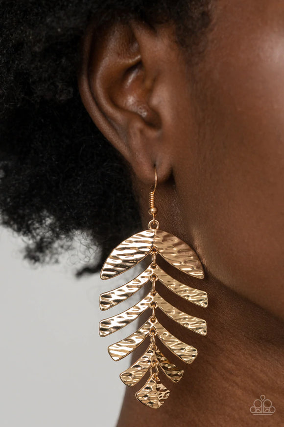Palm Lagoon - Gold Earrings – Paparazzi Accessories
