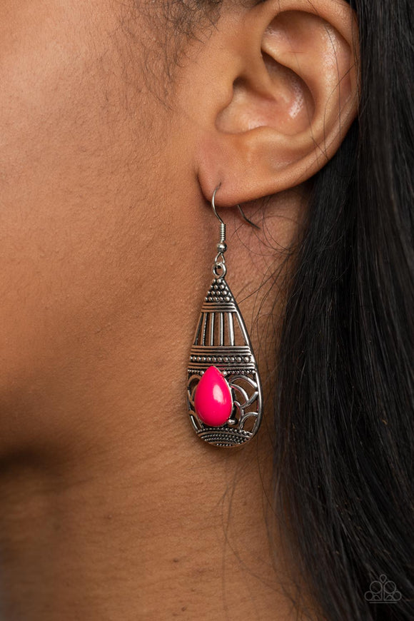 Eastern Essence - Pink  Earrings – Paparazzi Accessories