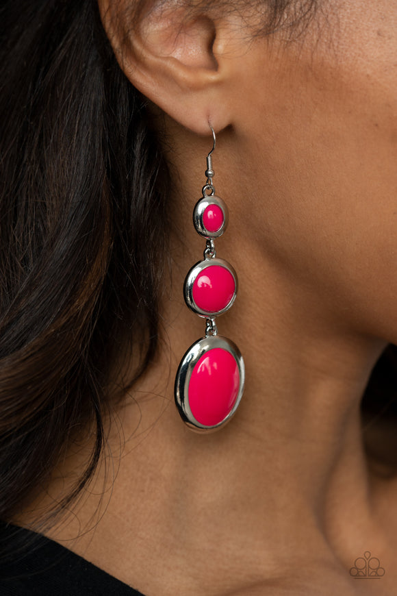 Retro Reality - Pink Earrings – Paparazzi Accessories