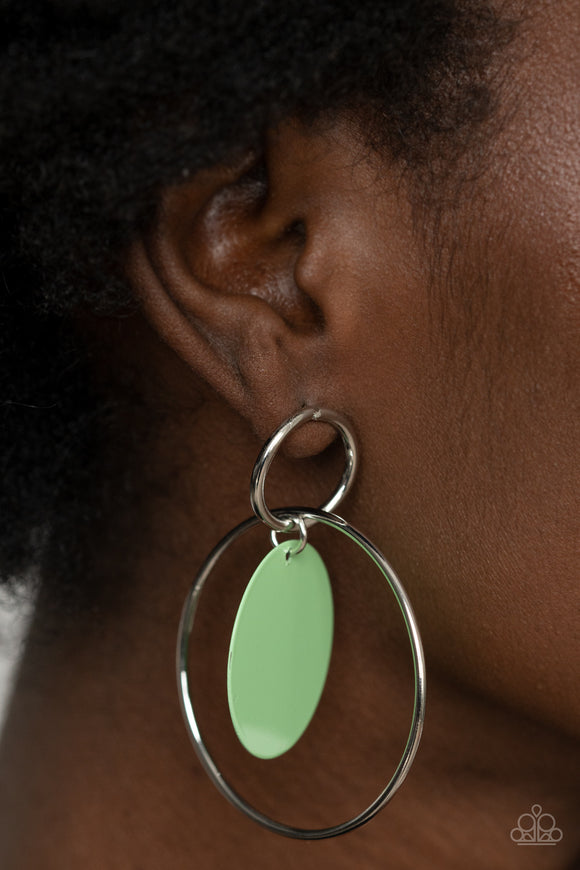 POP, Look, and Listen - Green Earrings – Paparazzi Accessories