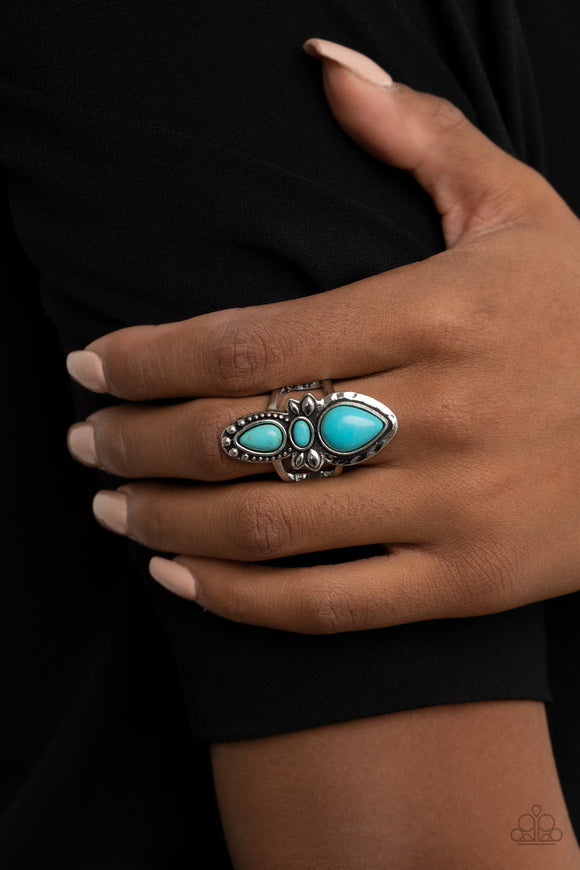 In a BADLANDS Mood - Blue Ring – Paparazzi Accessories