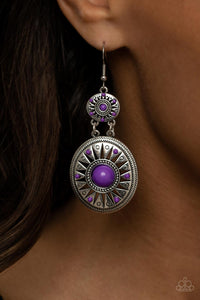 Temple of The Sun - Purple Earrings – Paparazzi Accessories