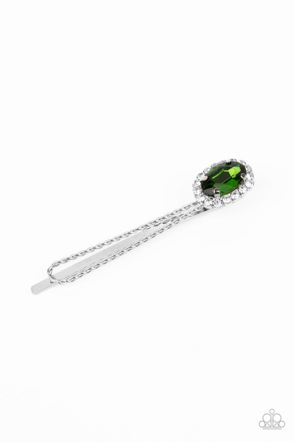 Gala Glitz - Green Hairclip – Paparazzi Accessories