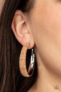 A CORK In The Road - Silver Earrings – Paparazzi Accessories