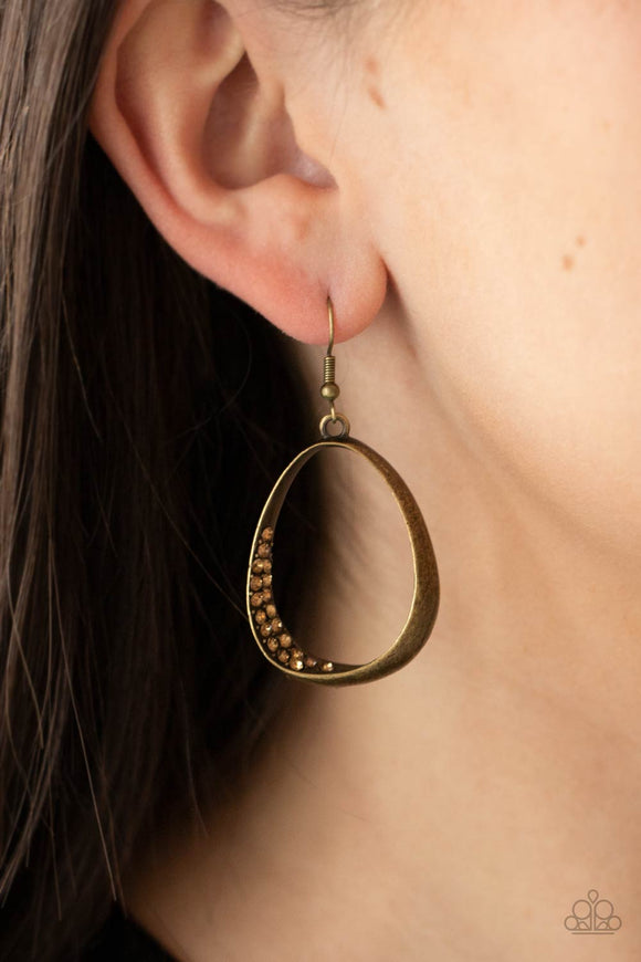 Fiercely Flauntable - Brass  Earrings – Paparazzi Accessories