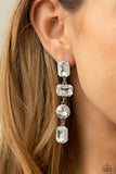 Cosmic Heiress - White Earrings - Paparazzi Accessories