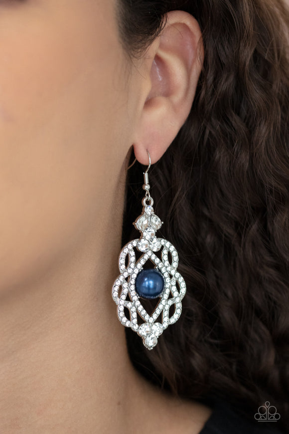 Rhinestone Renaissance - Blue Earrings – Paparazzi Accessories