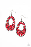 Beaded Shores - Red Earrings – Paparazzi Accessories