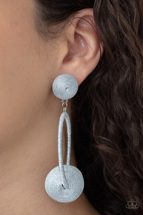 Social Sphere - Silver Earrings – Paparazzi Accessories
