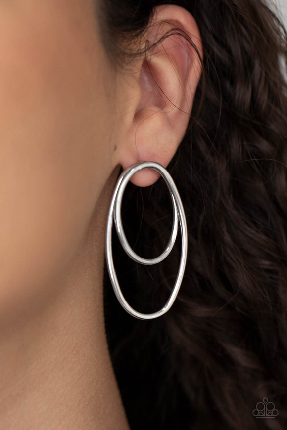 So OVAL-Dramatic - Silver Earrings – Paparazzi Accessories