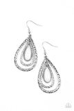 Teardrop Torrent - White Earrings – Paparazzi Accessories