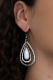 Teardrop Torrent - White Earrings – Paparazzi Accessories