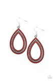 Tear Tracks - Red Earrings – Paparazzi Accessories